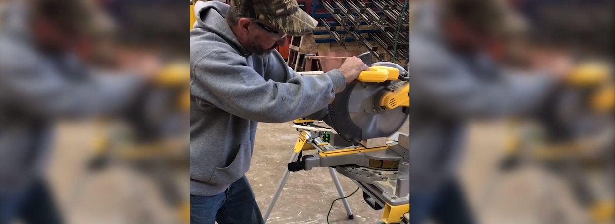 luxite crosscut blade on a miter saw