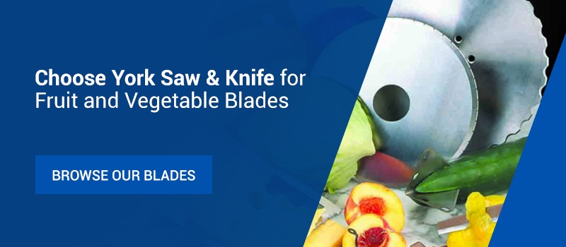 Circular blades and fruits and vegetables